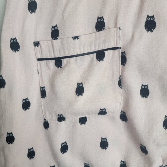 KATE Spade Button Down Sleep Shirt with Owl pink / Black Size Small - Picture 6 of 9